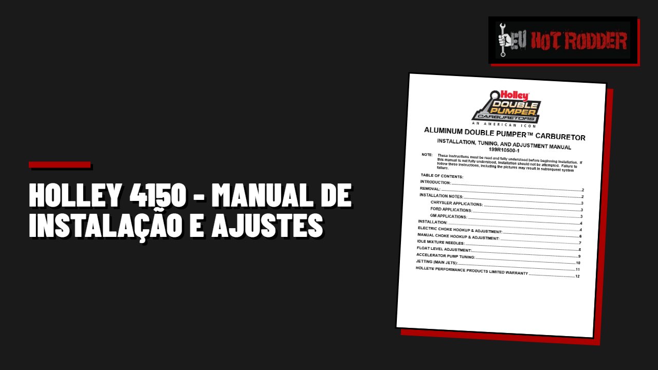 HOLLEY 4150 - MANUAL DE INSTALAÇÃO E AJUSTES