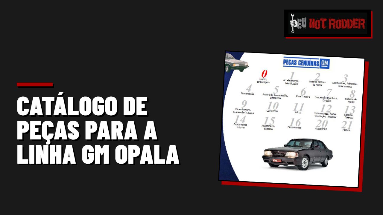 Catálogo de peças para a linha GM Opala