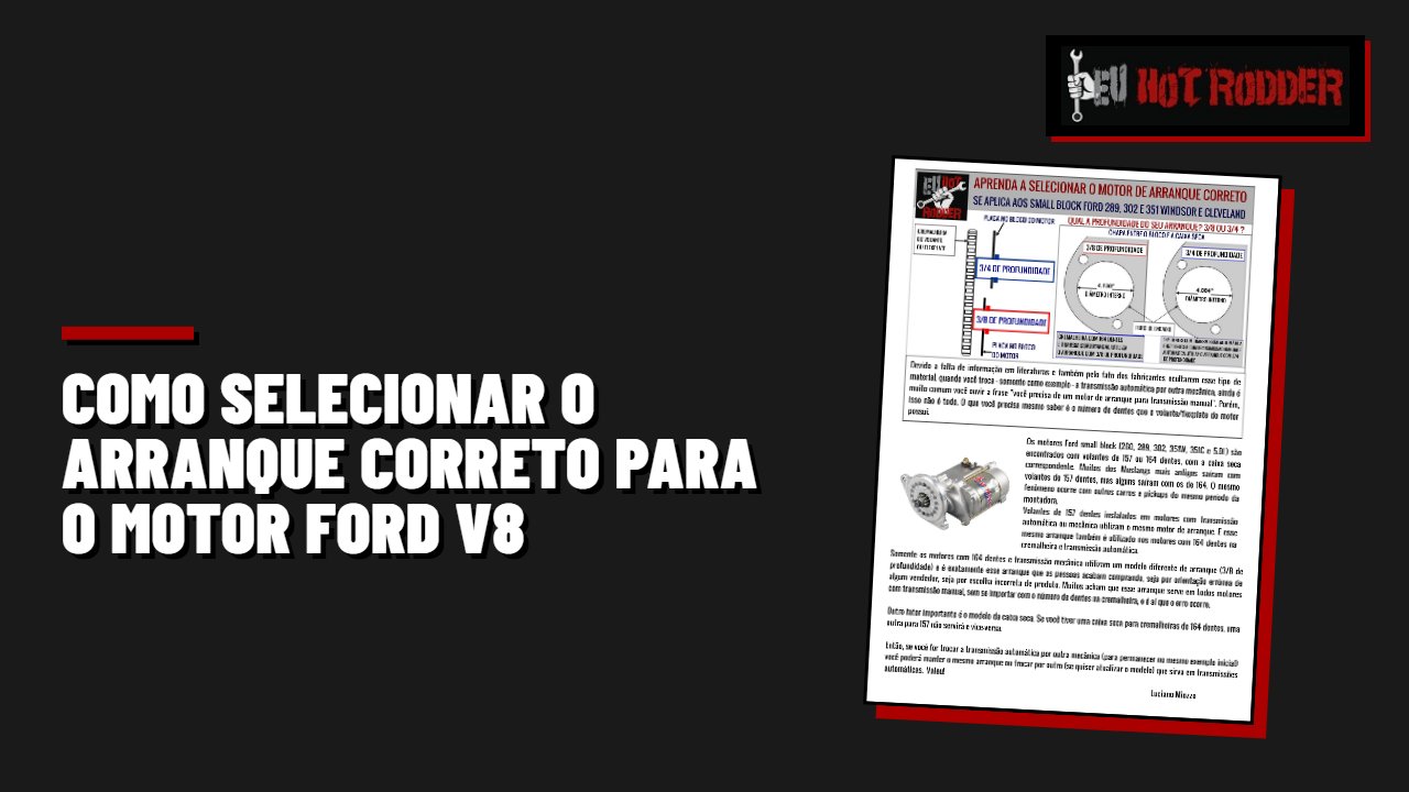 Como Selecionar o Arranque Correto Para o Motor Ford V8